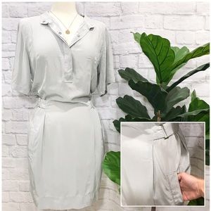 DVF gray 100% silk pharo dress